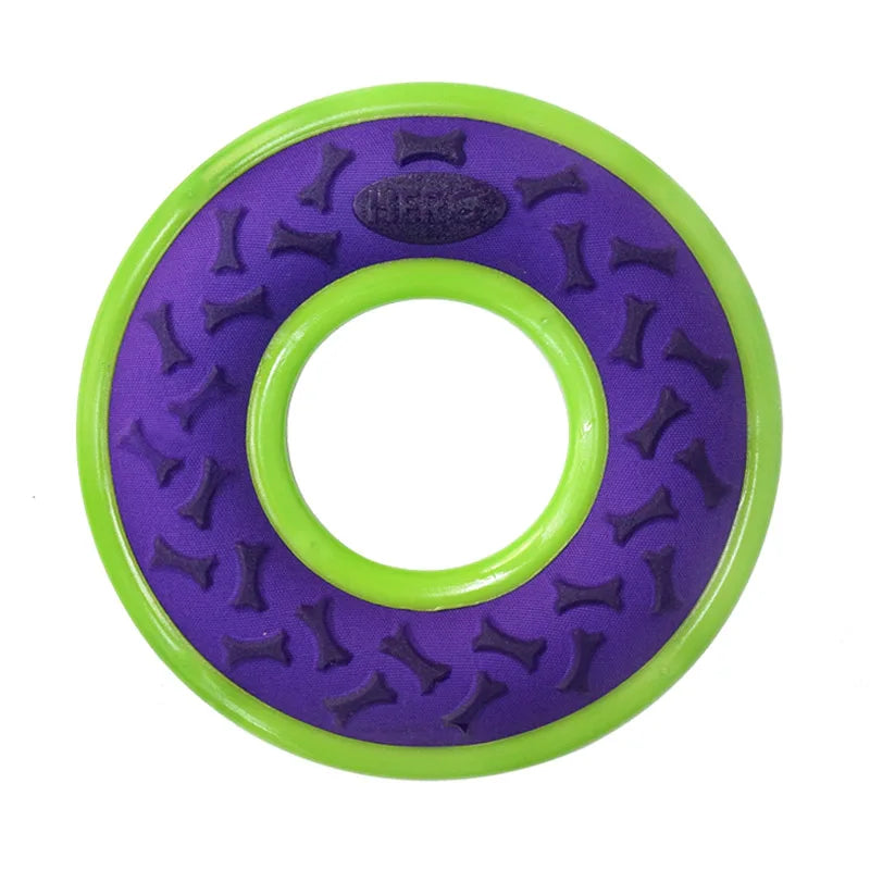 CAITEC Dog Toys Squeaky Flying Ring Durable Fit for Outdoor Throwing Suitable for Medium to Large Dogs