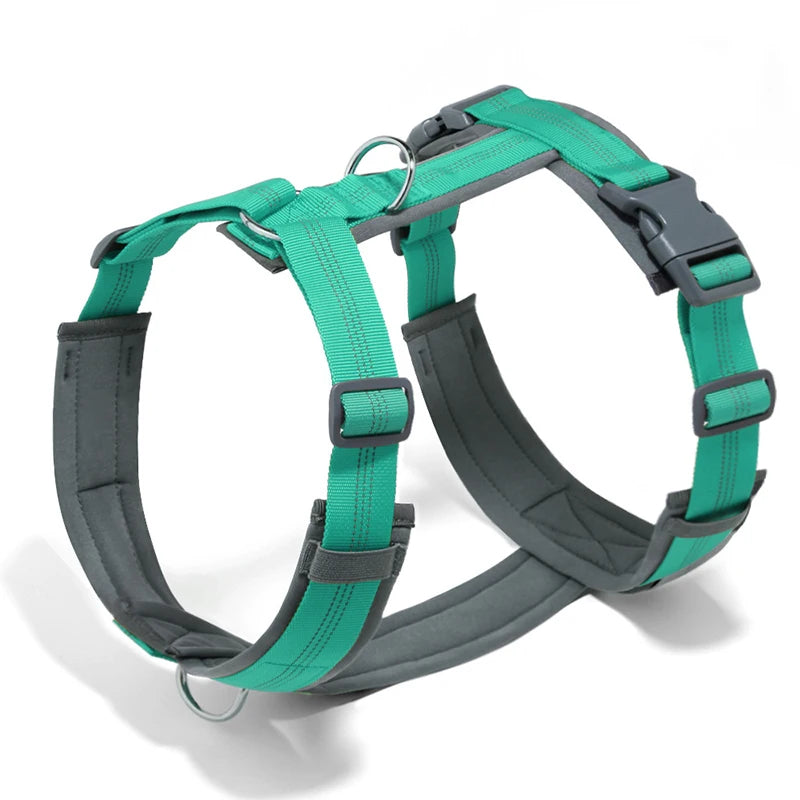 Comfortable Adjustable H-Shaped Large Dog Harness Washable Nylon Nighttime Reflective No Pull Pet Vest Harness Arnés Para Perros