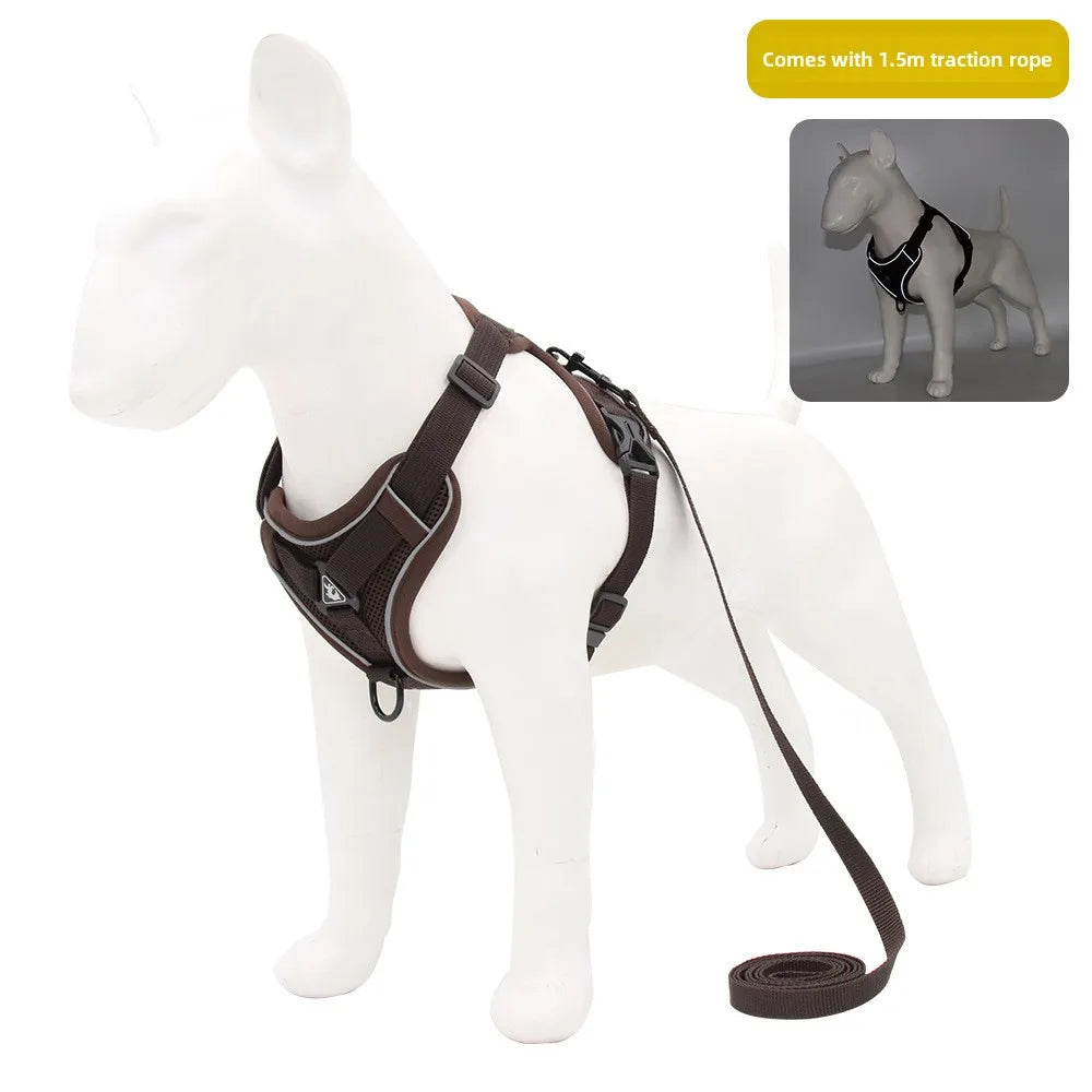 Fashion Reflective Cat Harness and Leash Sets Breathable Mesh Pet Harnesses for Small Dogs Cats Kitten Accessories Collier Chat