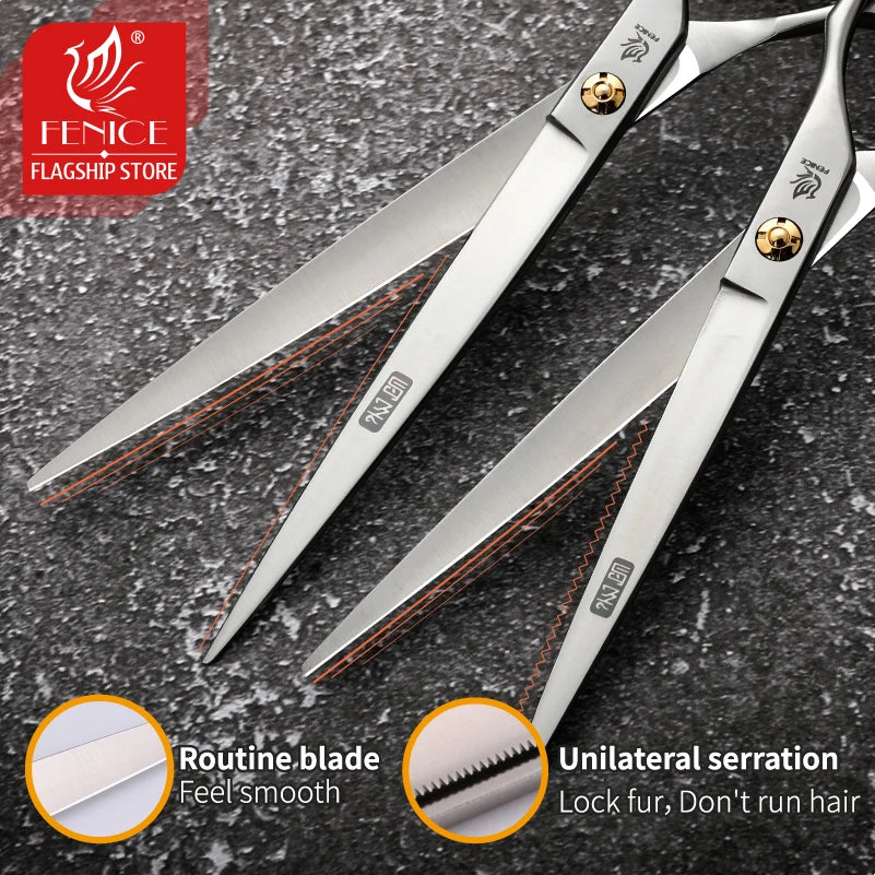 Fenice Professional Japan 440c 7.5 inch pet cutting scissors teddy dog hair grooming shears