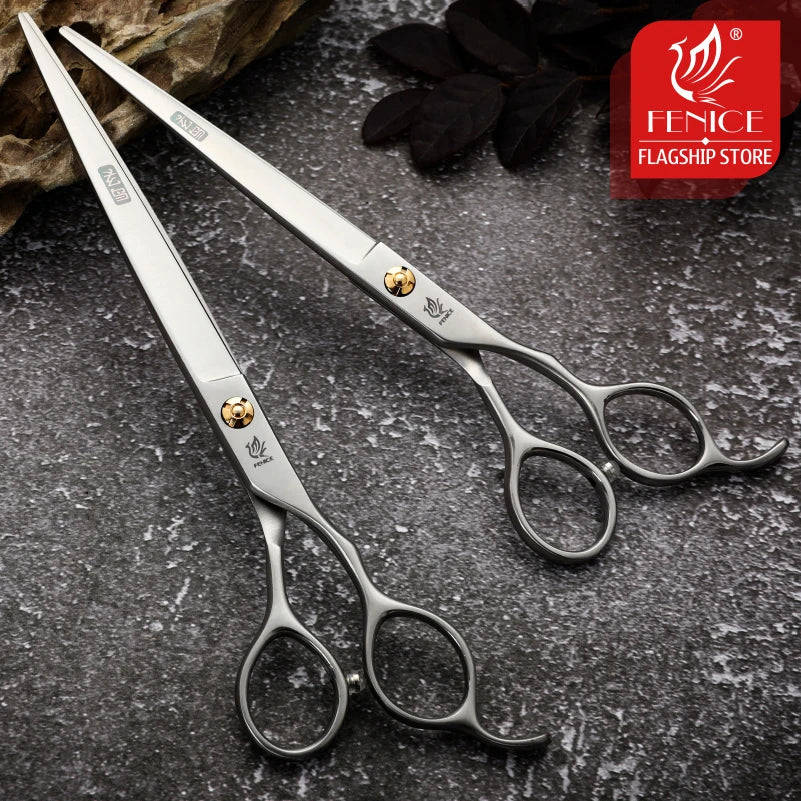 Fenice Professional Japan 440c 7.5 inch pet cutting scissors teddy dog hair grooming shears