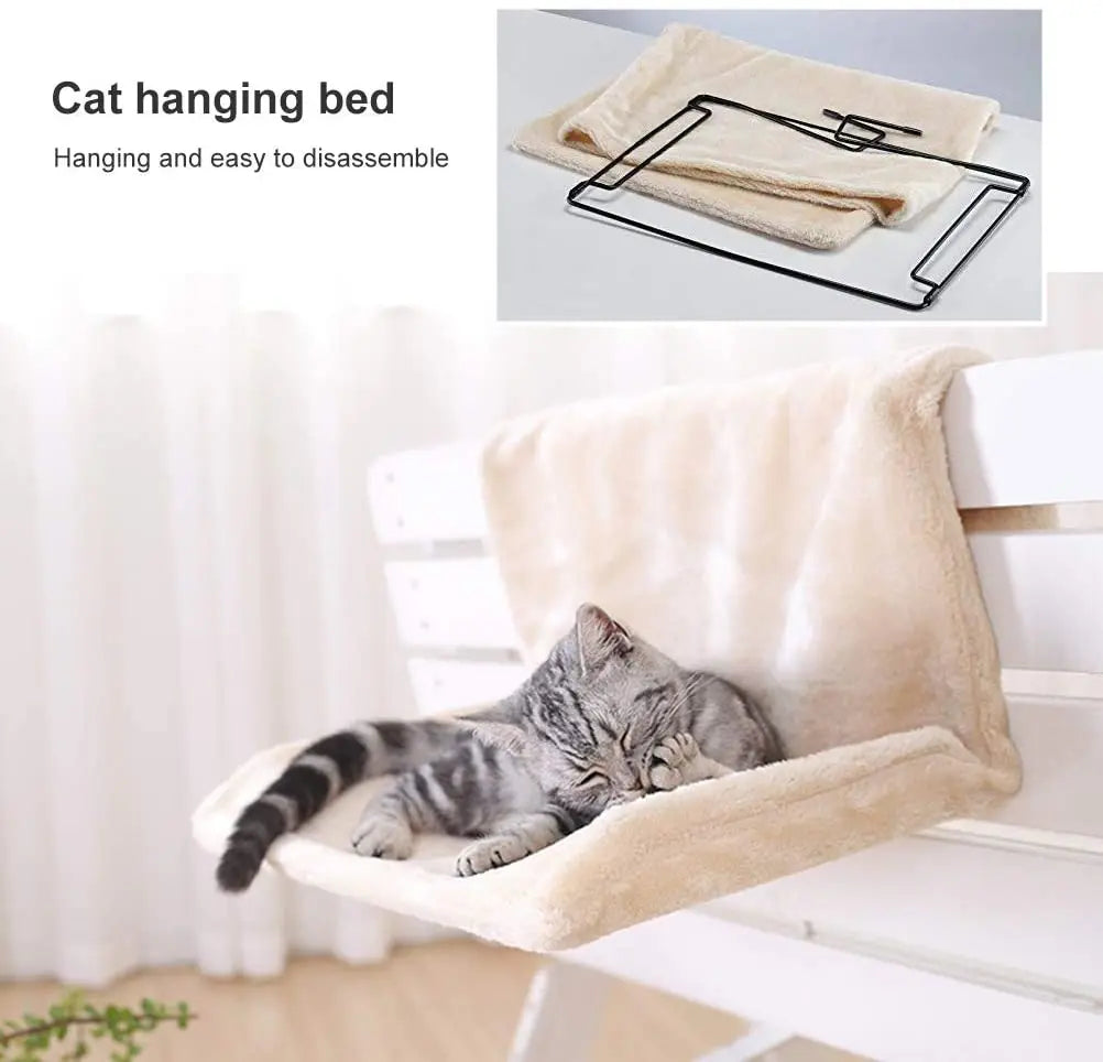 Hanging Cat Bed Removable Cat Hammock Pet Beds for Radiator Bench Kitten Nest With Strong Durable Metal Frame Cat Accessories