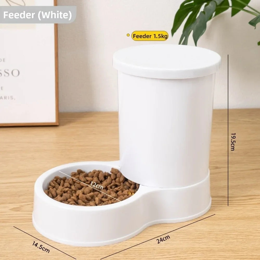 800mL Pet Automatic Feeder Large Capacity 2 Styles Cat Dog Water Dispenser Feeder Set 4 Colors Plastic Pet Integrated Food Bowl
