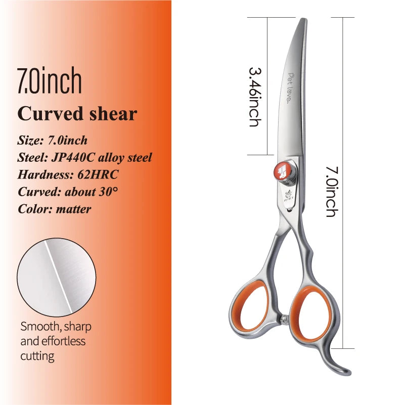 Fenice Professional 7.0/8.0 inch grooming scissors for dogs JP440C Pet Hairdressing kit set accesorios y otros