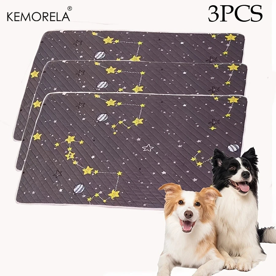 New 3pcs Reusable Washable Dog Pee Pads Leak Proof Training Mats Quick Drying After Washing Suitable For Living Room Lawn Car