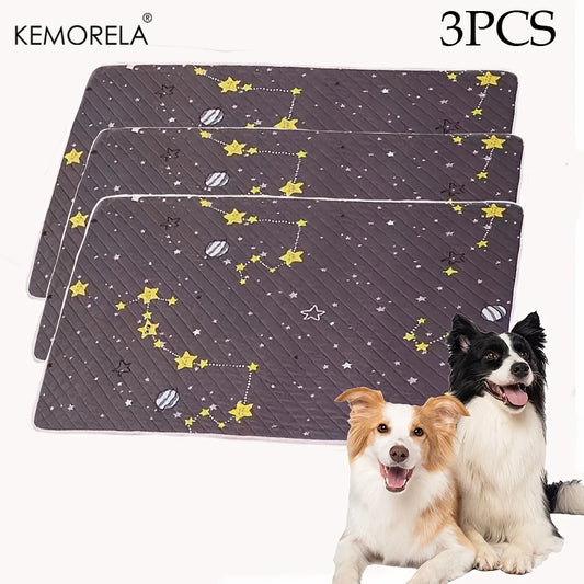 New 3pcs Reusable Washable Dog Pee Pads Leak Proof Training Mats Quick Drying After Washing Suitable For Living Room Lawn Car