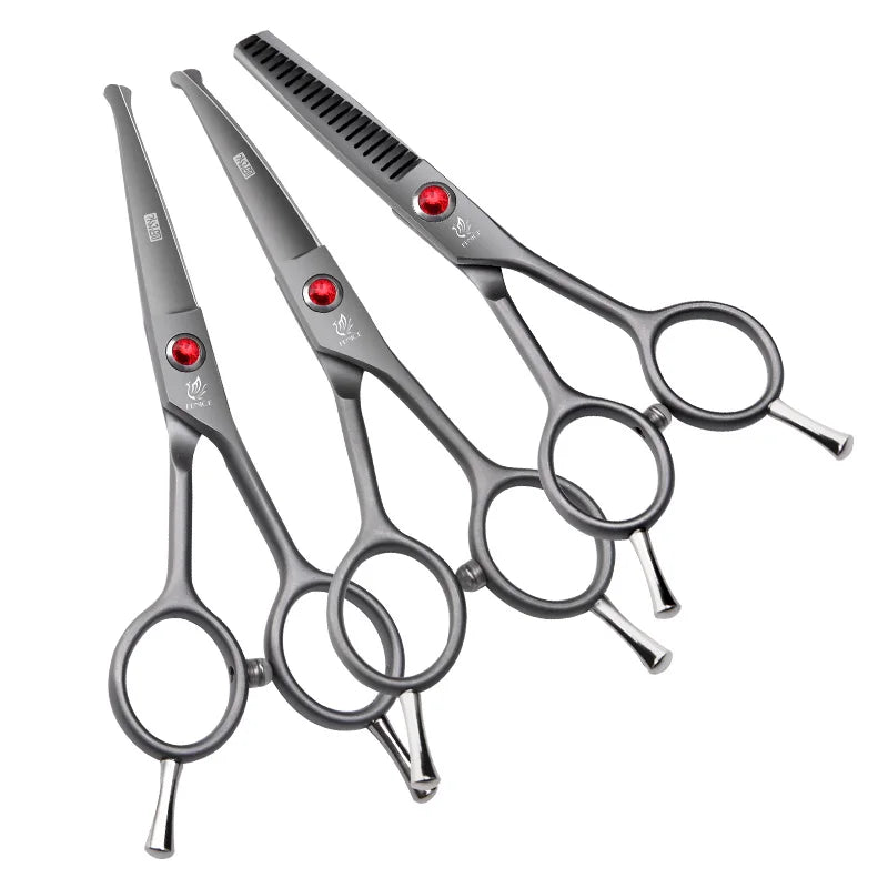 Fenice High Quality 4.5 inch Dog Cat Safely Round Tips Top Grooming Small Scissors Tool for Pet Eyes/Face/Foot/Nose