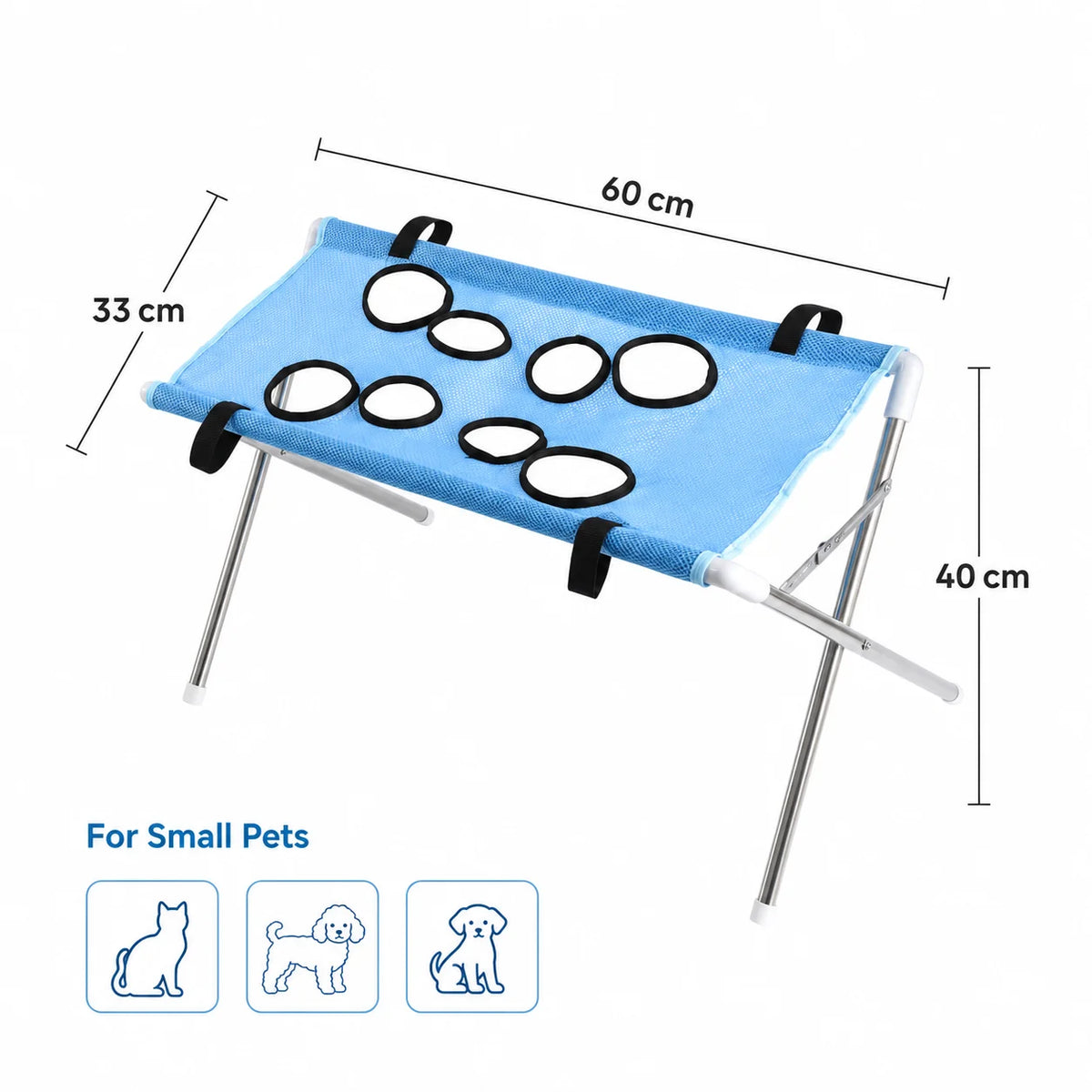 Pet Grooming Hammock Stand Foldable Dog Cat Nail Trimming Helper Mesh Bathing Drying Table for Small Pets