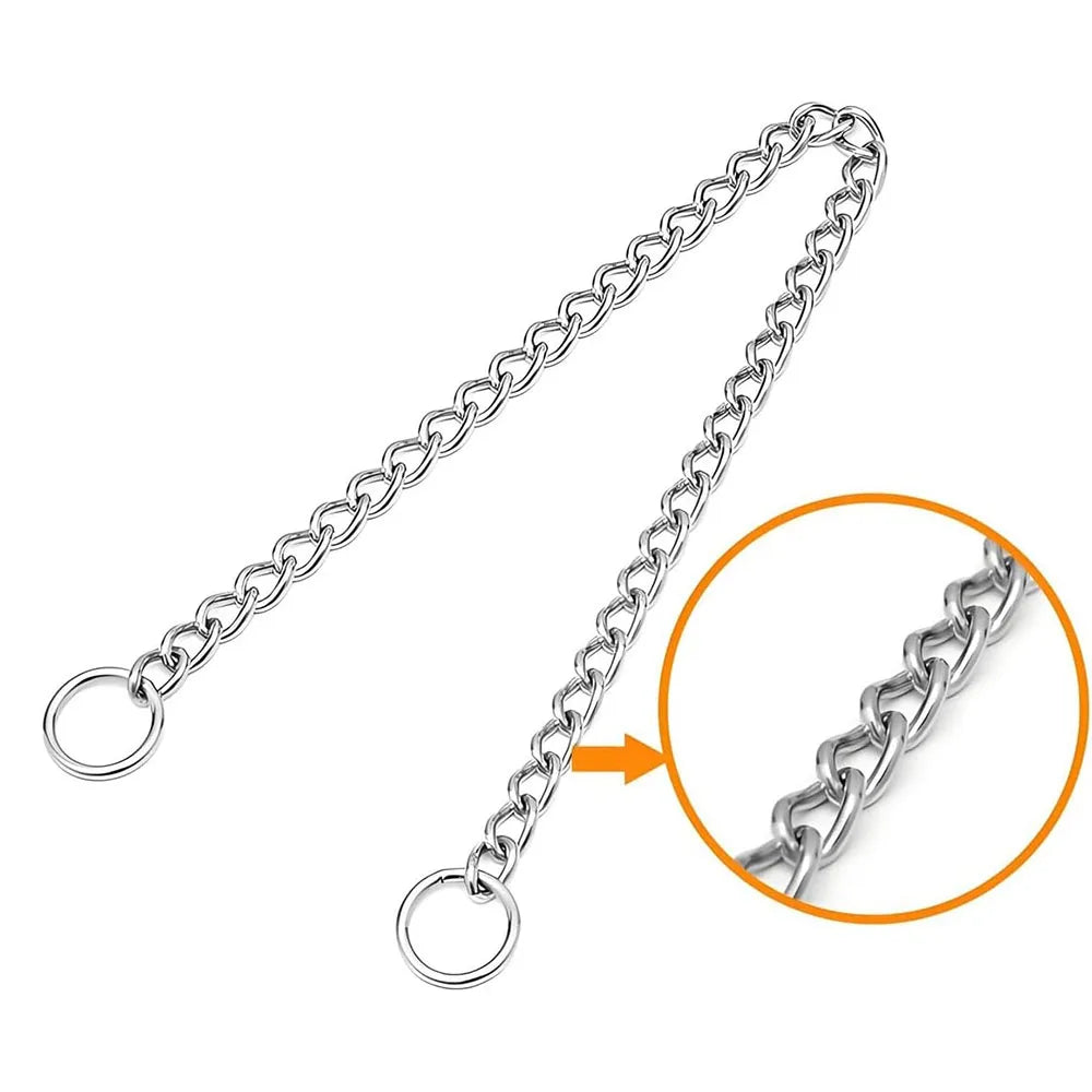 Dog Choke Collar Slip P Chain Heavy Duty Dog Metal Training Choke Collar Adjustable Slip Chains for Small Medium Large Dogs Neck