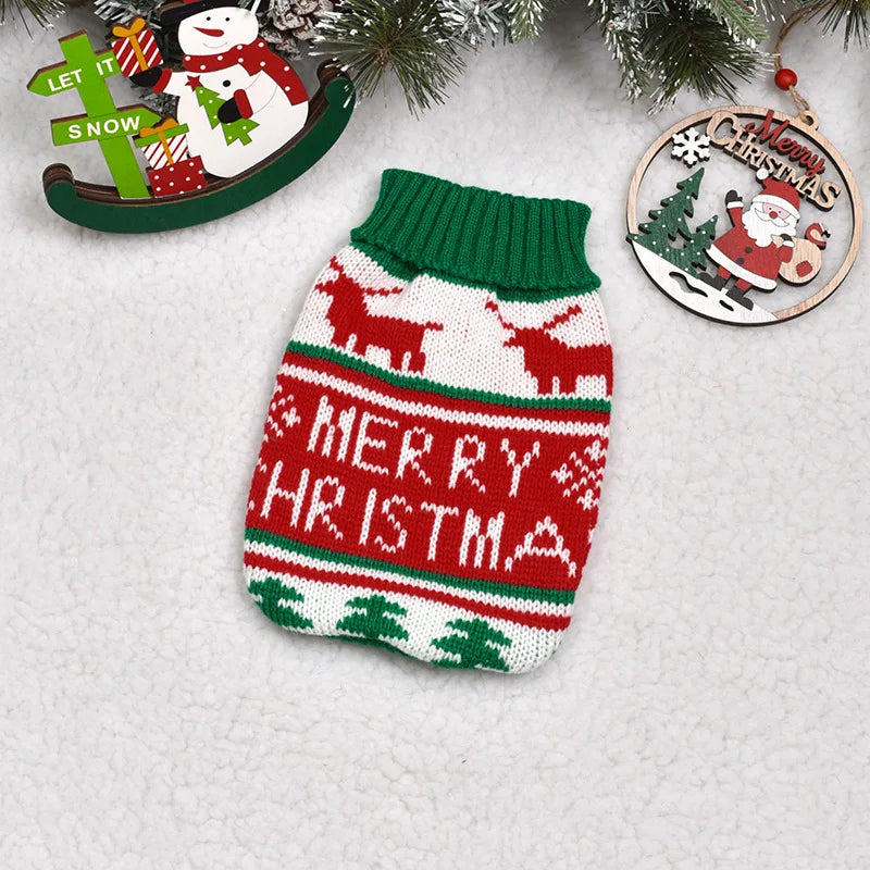 Knitted Puppy Cat Coat Chihuahua French Bulldogs Yorkie Customes Warm Pet Dog Sweater Winter Dog Clothes for Small Medium Dogs