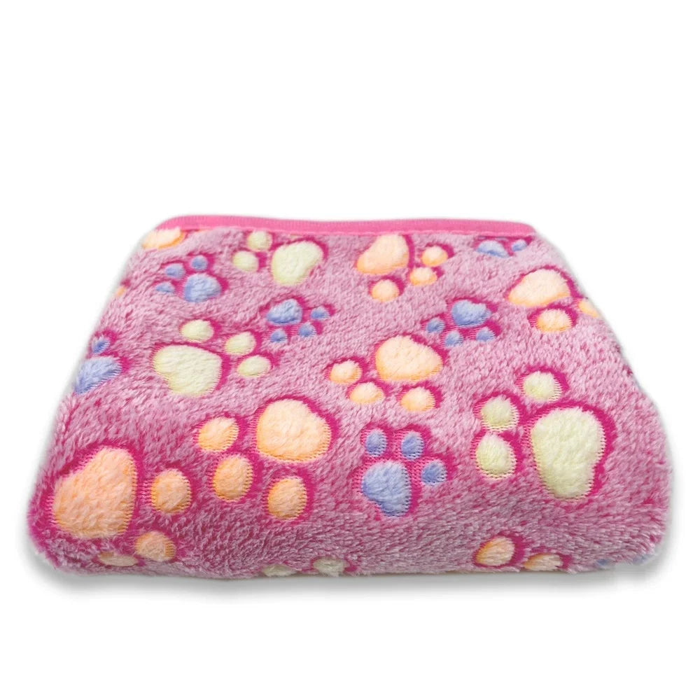 Dog Blankets Cat Soft Fluffy Fleece Pet Blanket Warm Cute Print Design Puppy Kitten Doggy Paw Small
