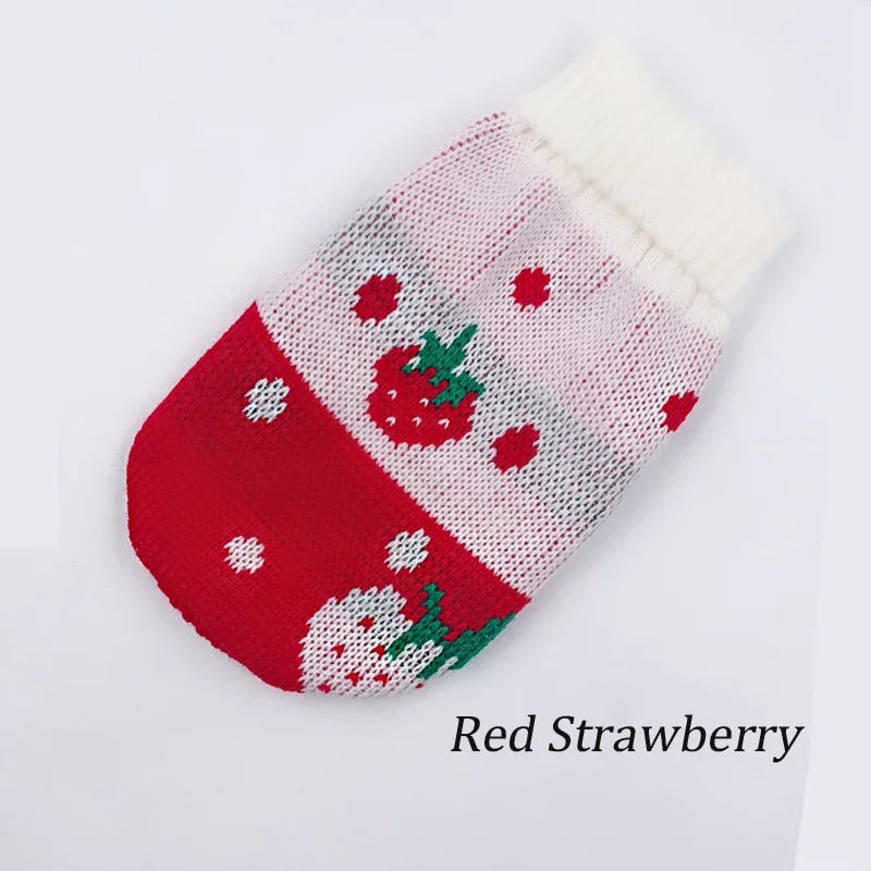 Christmas Vintage Dog Sweaters Holiday Reindeer Red Heart Style Dog Clothes New Year Soft Puppy Sweaters Warm Pet Sweaters for S