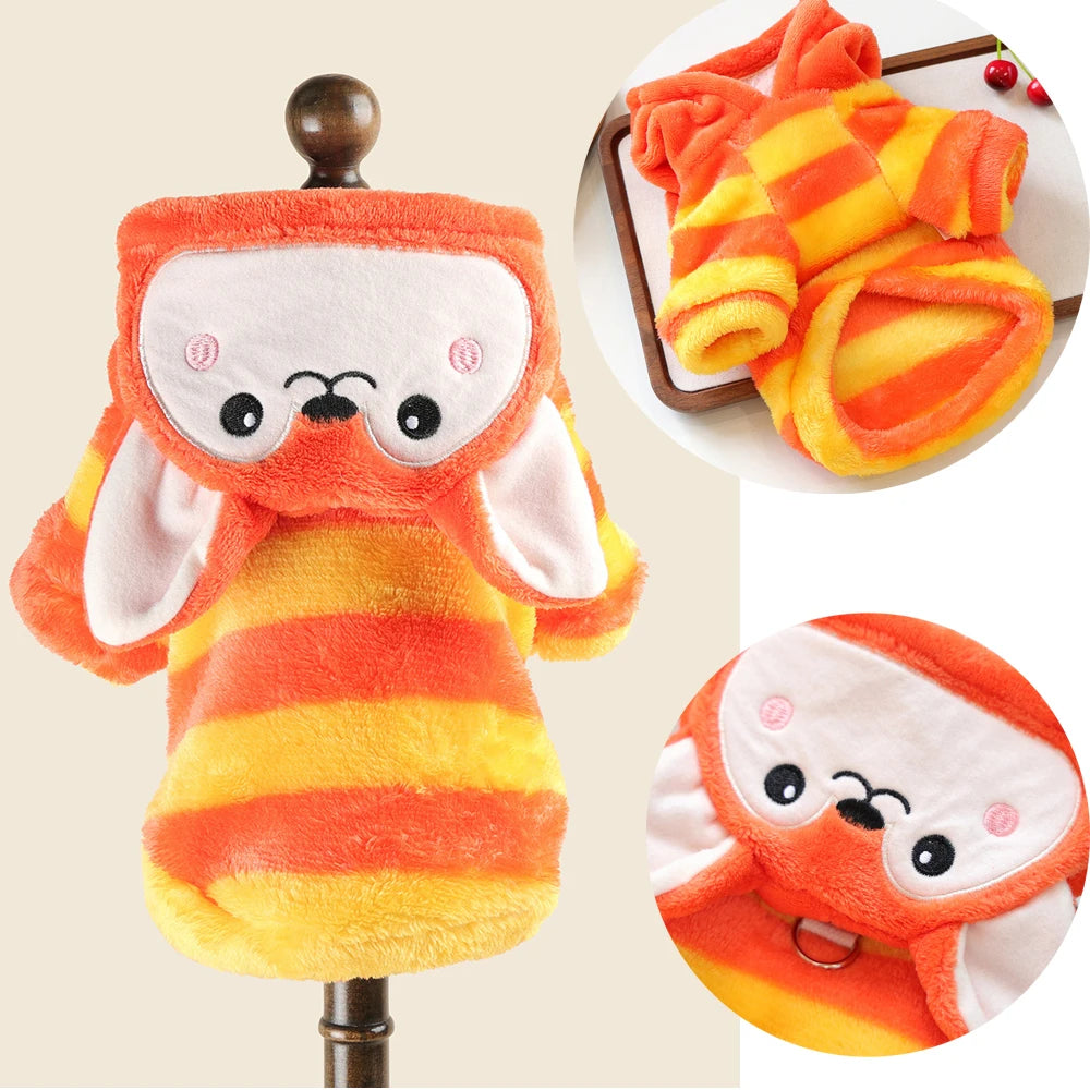 Funny Halloween Costume For Small Dog Fleece Warm Cosplay Pet Corgi French Bulldog  Puppy Medium Clothing Coat Jacket Accessory