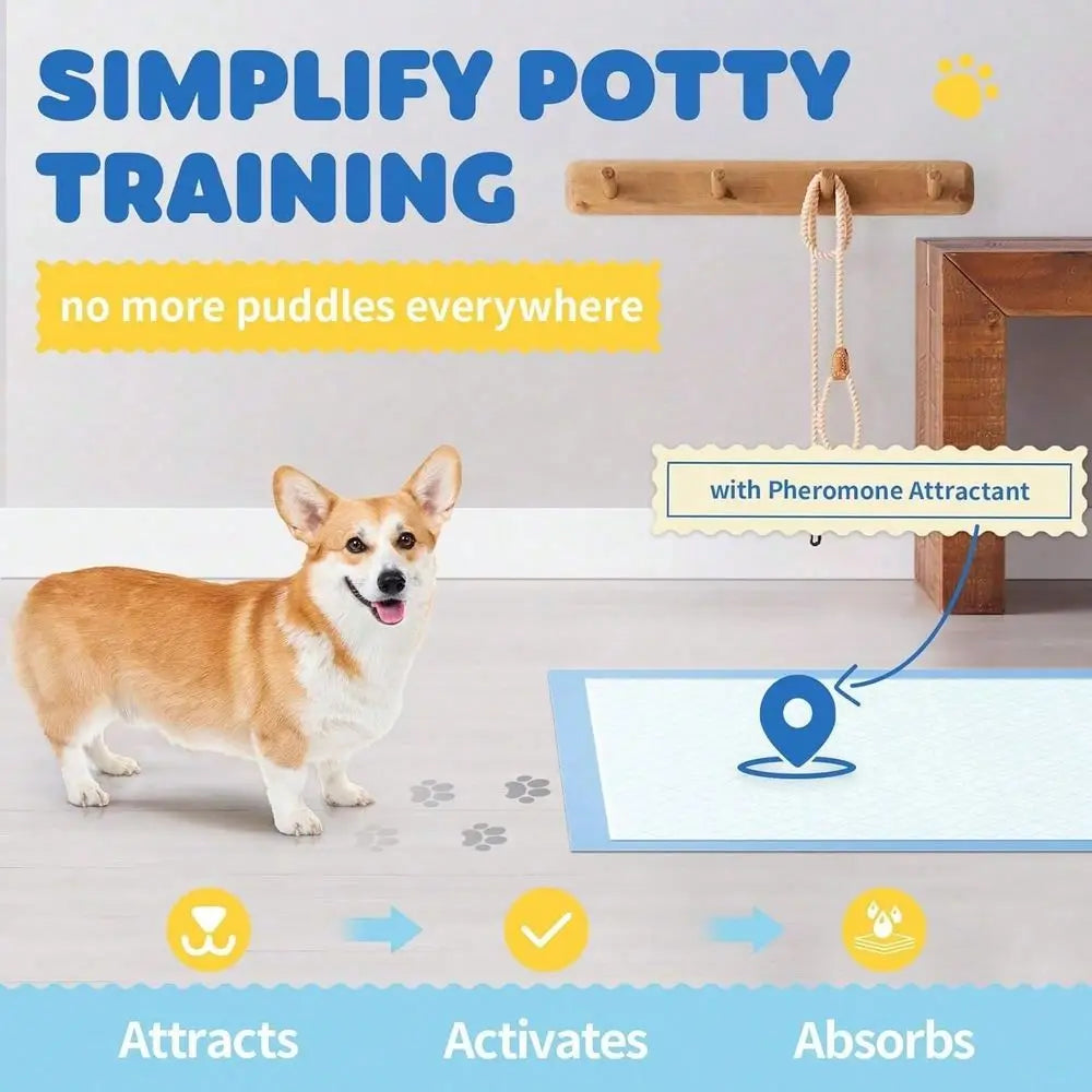 Count Super Absorbency Puppy Pads, LeakProof And QuickDry Dog Training Pee Pads, Dog Pee Pads, Disposable Dog Urine Pads, Dispo