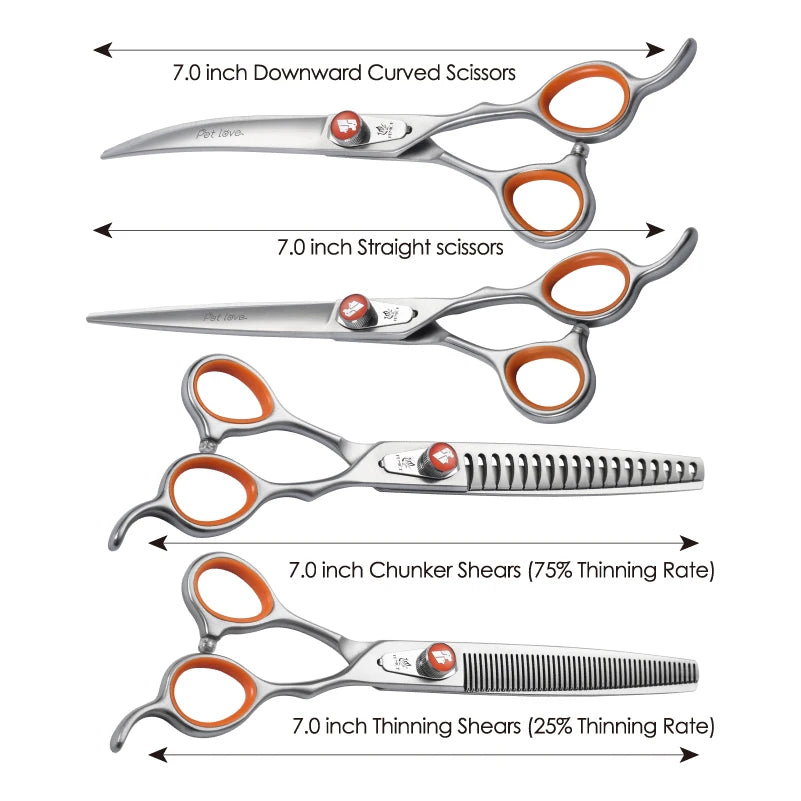 Fenice Professional 7.0/8.0 inch grooming scissors for dogs JP440C Pet Hairdressing kit set accesorios y otros