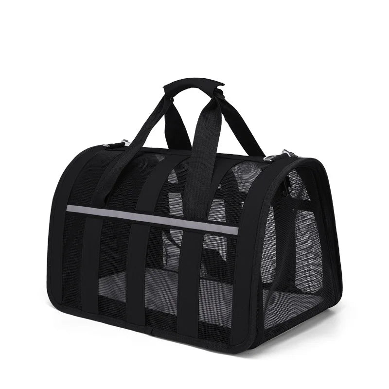 Stylish Breathable Pet Carrier, Dual Use Crossbody & Handheld Travel Cage, Portable Backpack for Cats & Small Dogs
