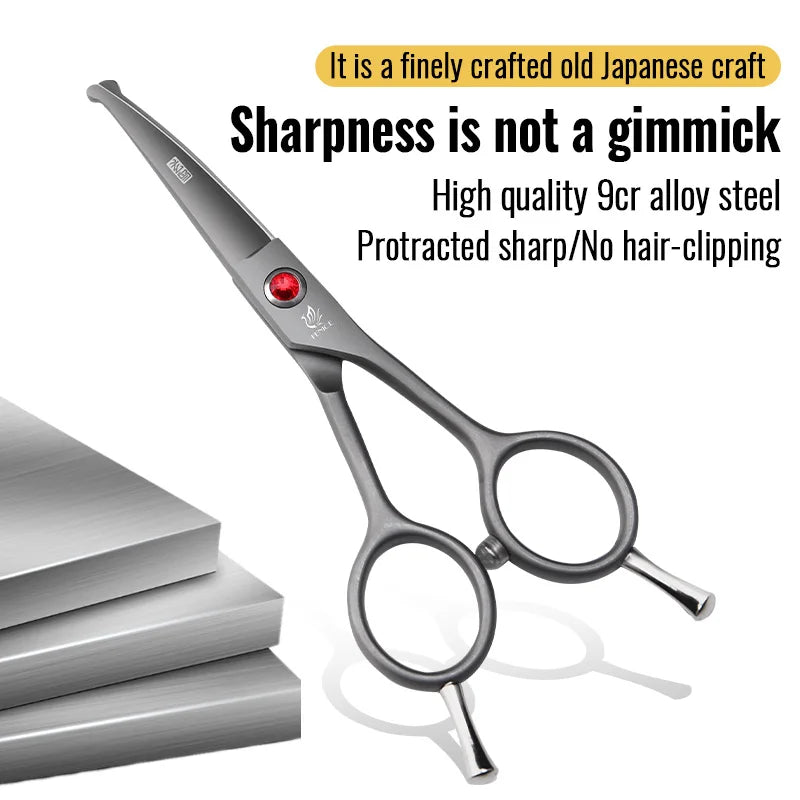 Fenice High Quality 4.5 inch Dog Cat Safely Round Tips Top Grooming Small Scissors Tool for Pet Eyes/Face/Foot/Nose