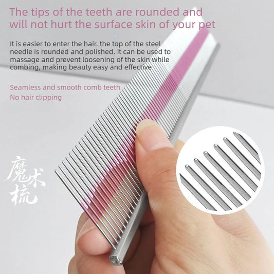 Pet Comb Purple Stripes Precision Comb for Dogs Removes Loose Hair Pet Grooming Magic Comb Dog Supplies