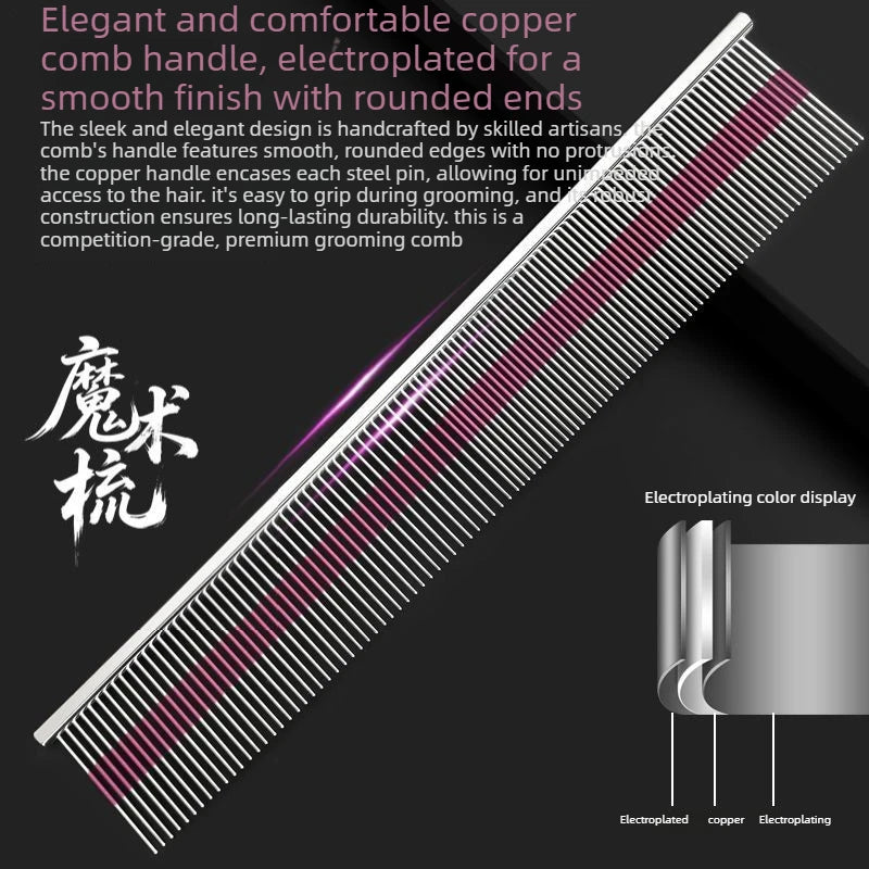 Pet Comb Purple Stripes Precision Comb for Dogs Removes Loose Hair Pet Grooming Magic Comb Dog Supplies