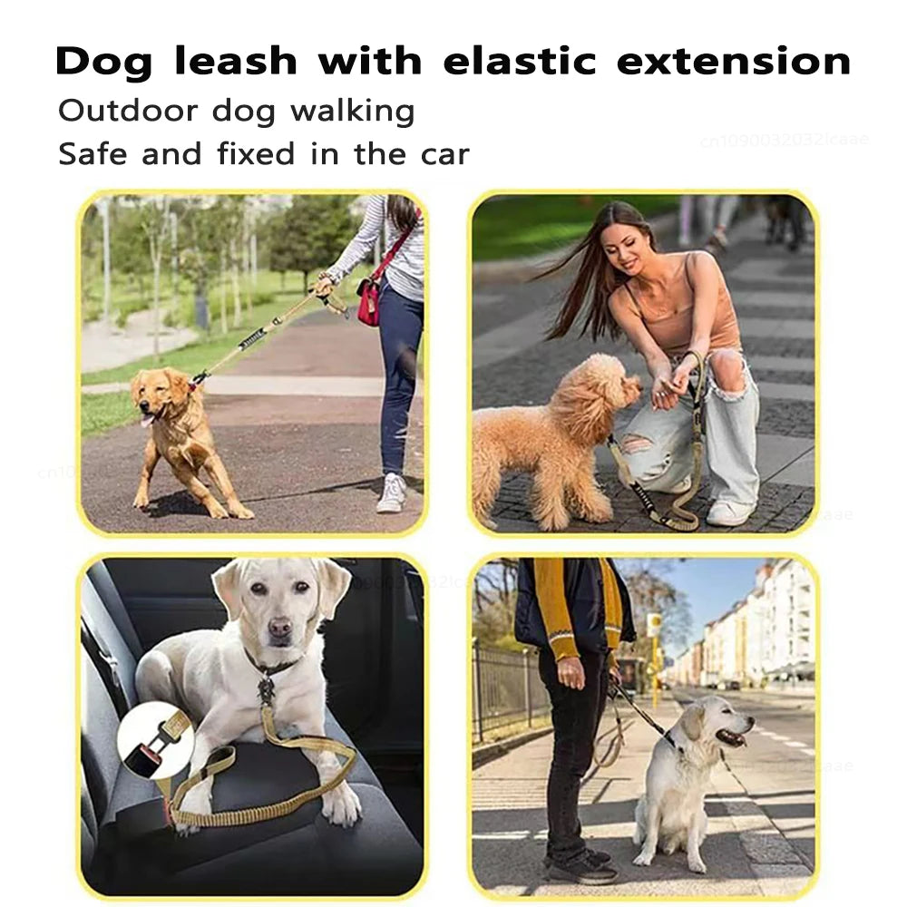Heavy Duty Dog Leash with Traffic Handle and Comfortable Padded Handles Reflective Leash for Medium Large Dogs