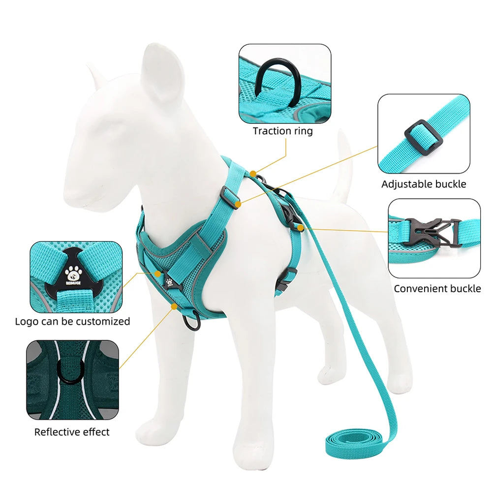 Cat Harness and Leash Set Escape Proof Reflective Outdoor Walking Kitten Vest Chest Strap For Dogs Cats Breathable Pet Harnesses