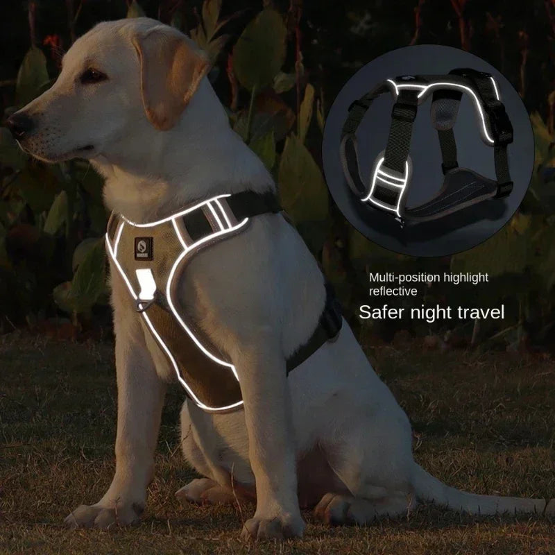Pet Dog Harness Reflective Adjustable German Shepherd Outdoor Training Vest Wear-resistant And Explosion-proof Shock Harnesses