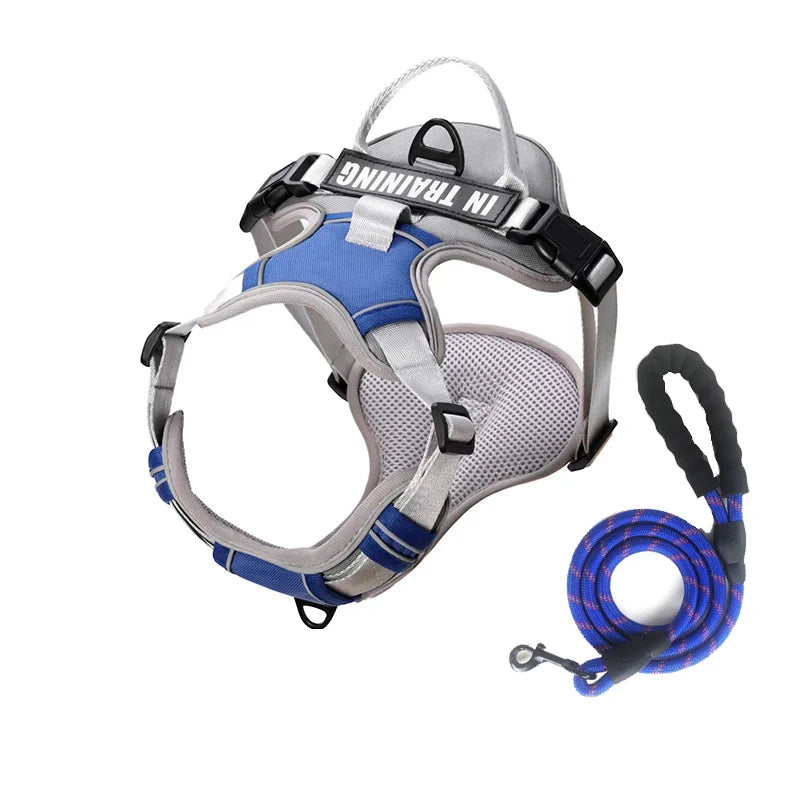 Nylon Adjustable Dog Harness Personalized Dog Harness Vest Reflective Breathable Pet Harness Leash For Small Medium Large Dogs