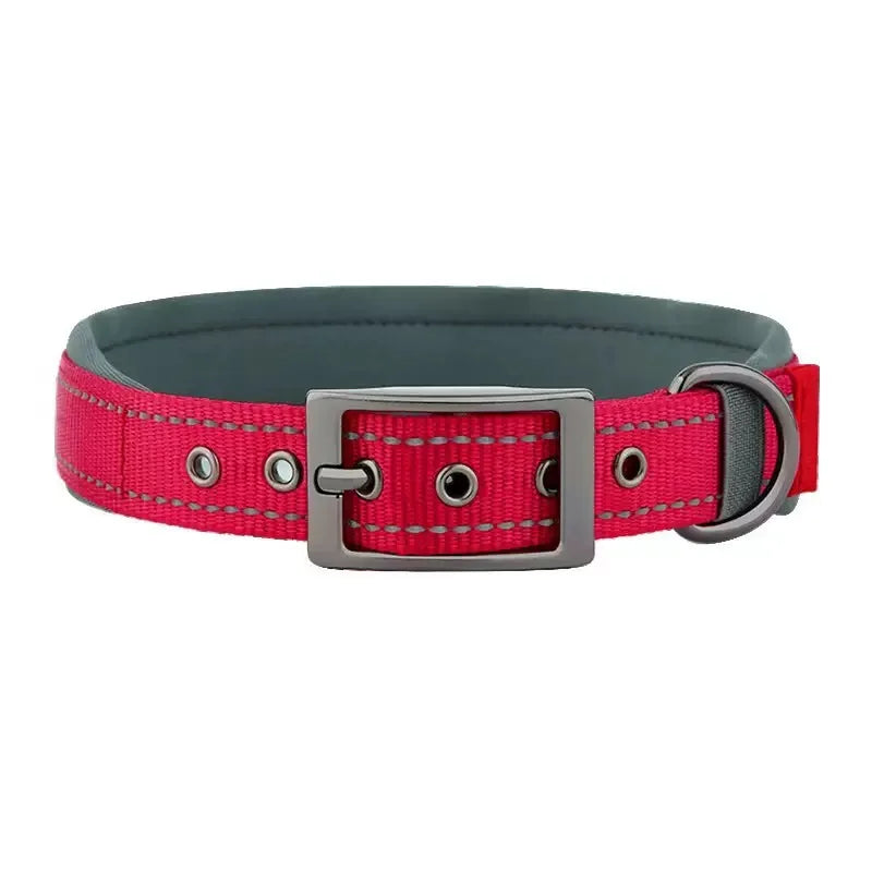 New Pet Dog Collars Nylon Collar For Small Medium Large Dogs Solid Pet Collar with Rings Teddy Keji Pitbull Bulldog Beagle