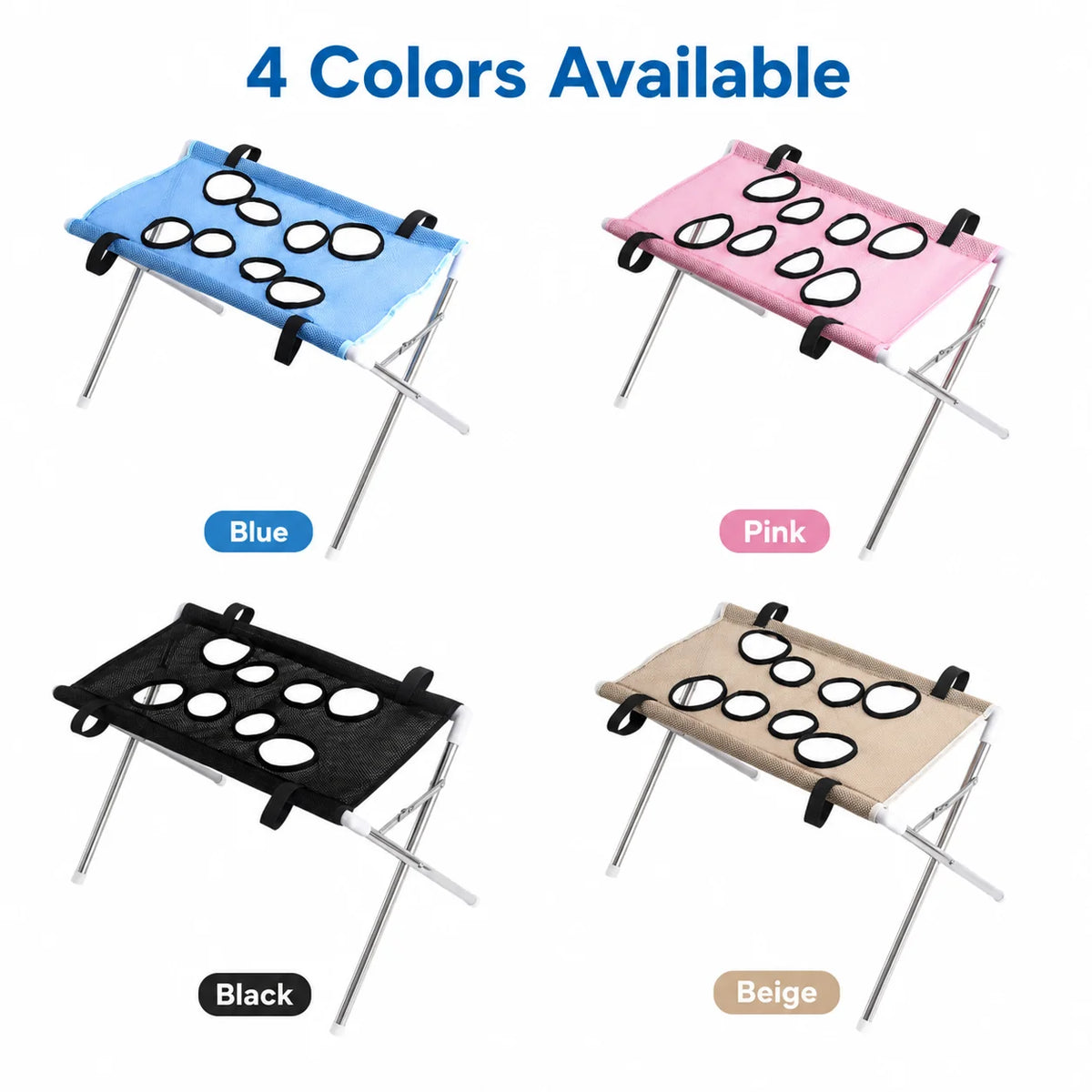 Pet Grooming Hammock Stand Foldable Dog Cat Nail Trimming Helper Mesh Bathing Drying Table for Small Pets