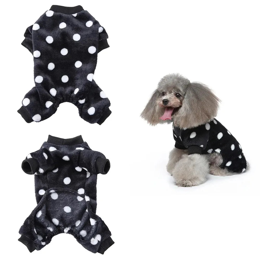 Winter Dog Pajamas Pomeranian Overalls Halloween Print Warm Jumpsuit Soft Cozy Chihuahua Small Medium Puppy Pet Clothes Hot New