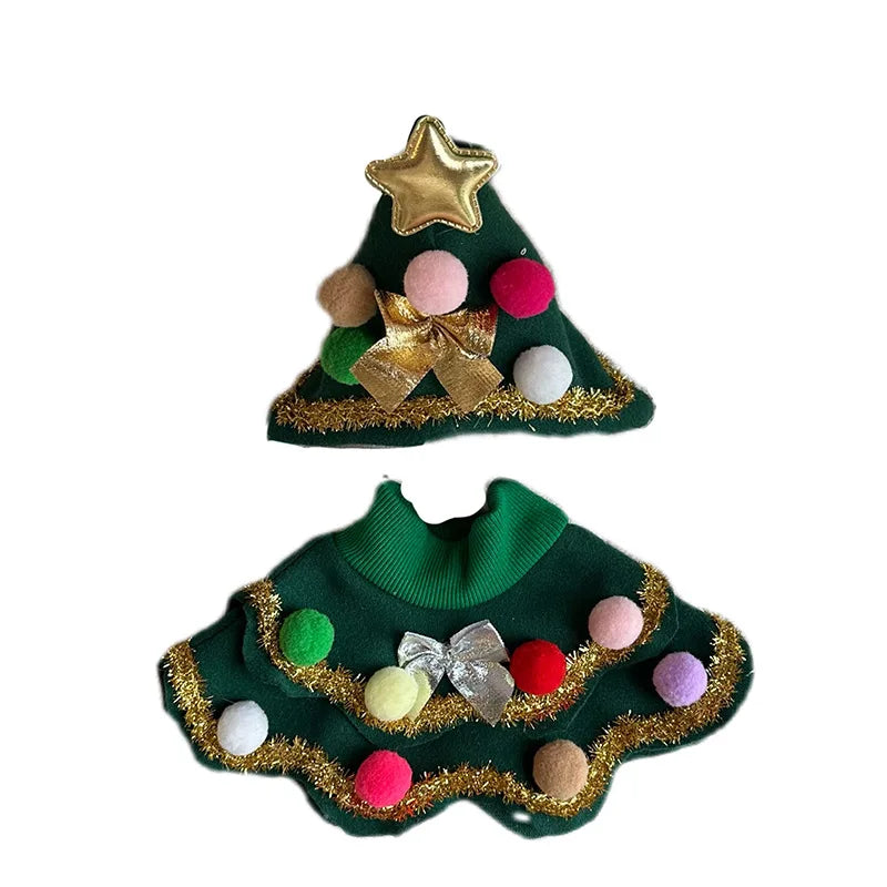 2023 New Christmas Pet Clothes Christmas Tree Pet Cape Shawl Dog Transformed Into Holiday Gifts Ropa Para Perro Puppy Clothes