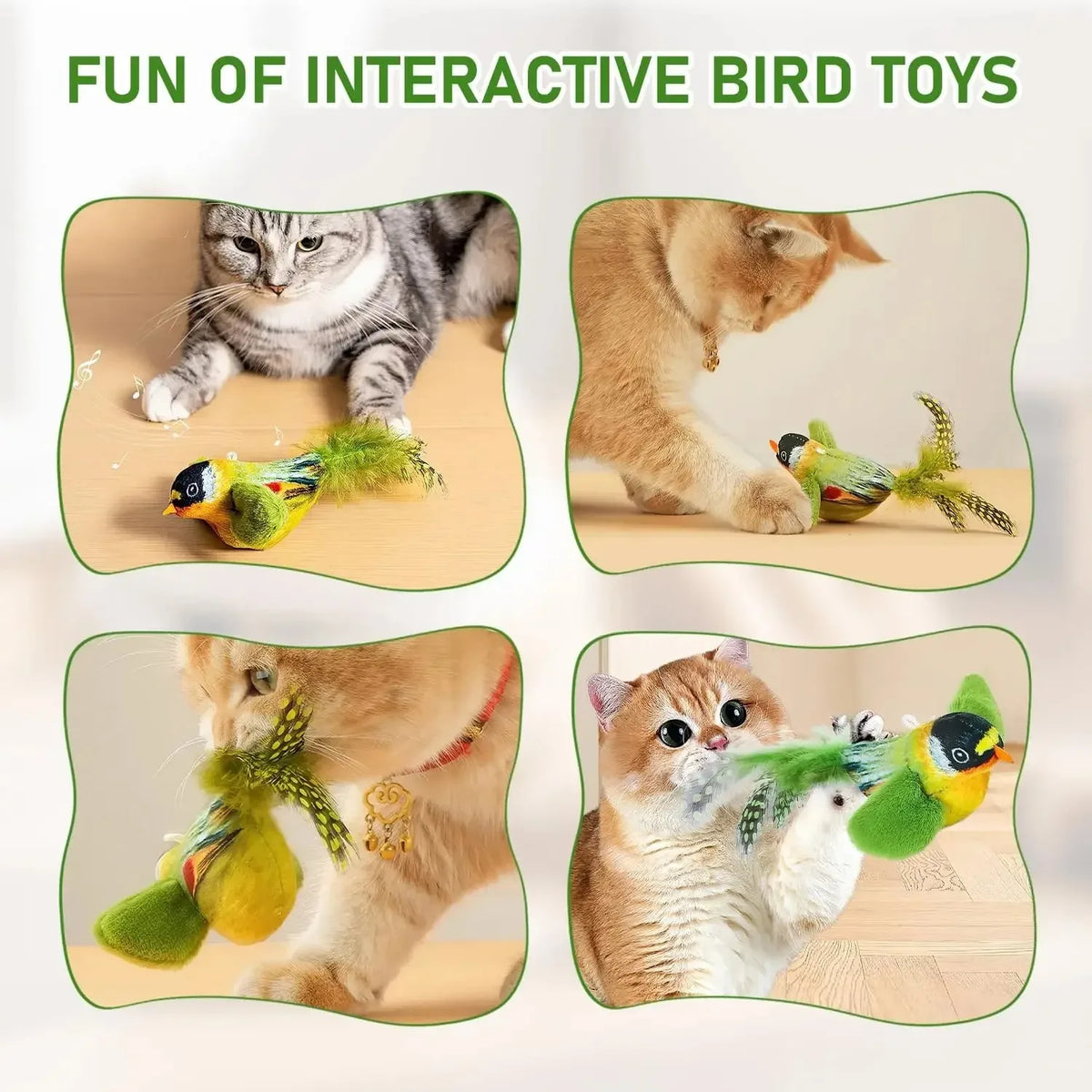 1-3Pcs The pet cat toy emulates the sound bird to amuse the cat elastic rope to relieve boredom and resist scratching and biting