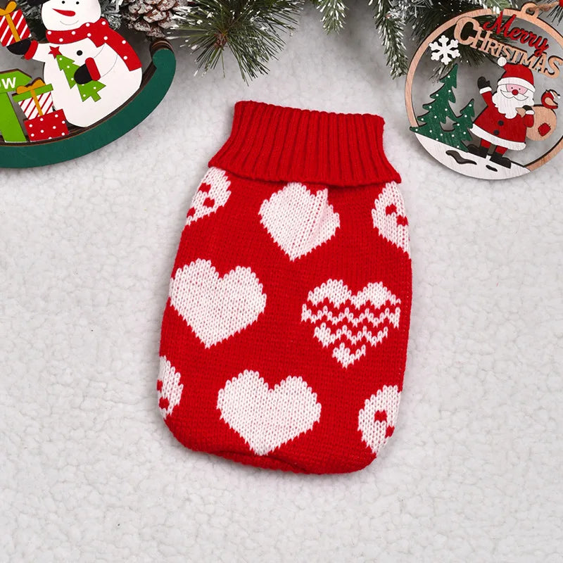Knitted Puppy Cat Coat Chihuahua French Bulldogs Yorkie Customes Warm Pet Dog Sweater Winter Dog Clothes for Small Medium Dogs