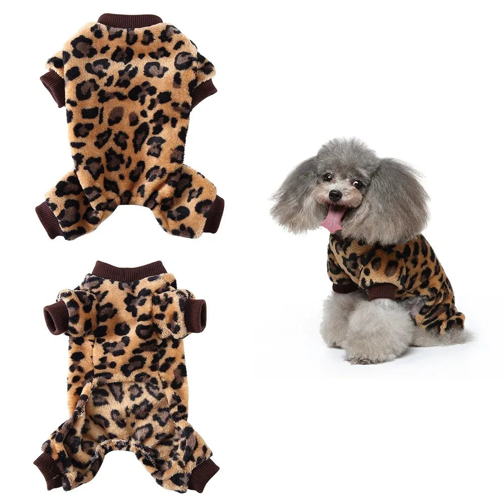 Winter Dog Pajamas Pomeranian Overalls Halloween Print Warm Jumpsuit Soft Cozy Chihuahua Small Medium Puppy Pet Clothes Hot New