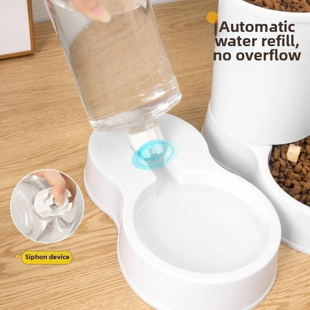 800mL Pet Automatic Feeder Large Capacity 2 Styles Cat Dog Water Dispenser Feeder Set 4 Colors Plastic Pet Integrated Food Bowl