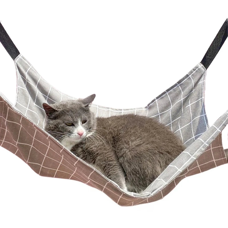 Cat Hanging Hammock, Breathable Hanging Pet Bed Cat Hammock Bed with 4 Metal Hooks for Cats Rabbits Hamsters Cat Mats Supplies