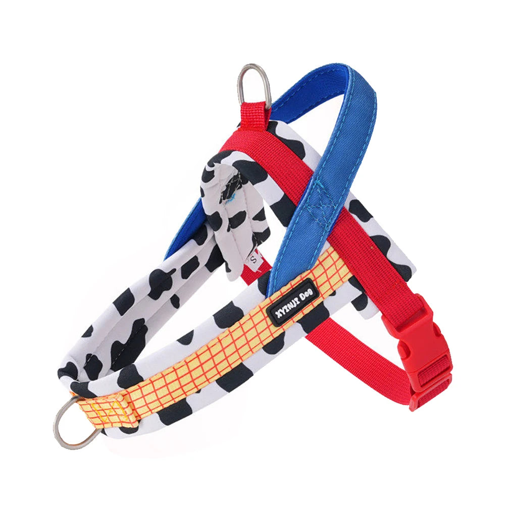 Small Dog Harness and Leash Set,Saddle Style Plaid Adjustable Puppy Vest for Dog Walking Outdoor