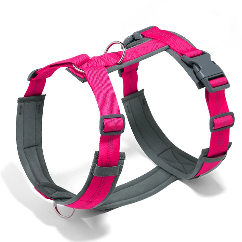 Comfortable Adjustable H-Shaped Large Dog Harness Washable Nylon Nighttime Reflective No Pull Pet Vest Harness Arnés Para Perros