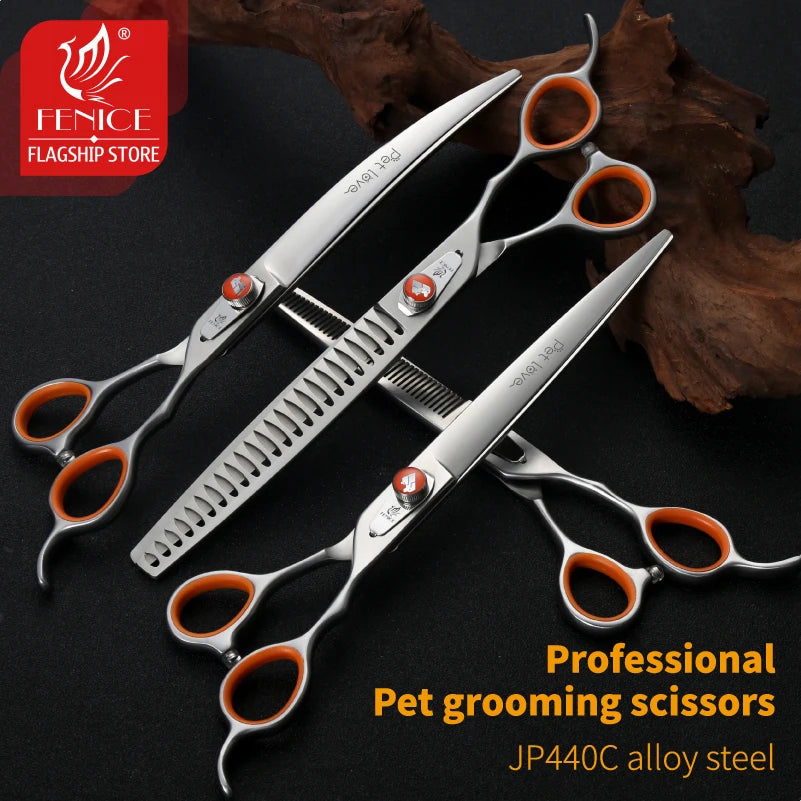 Fenice Professional 7.0/8.0 inch grooming scissors for dogs JP440C Pet Hairdressing kit set accesorios y otros