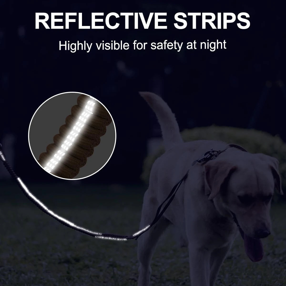 Heavy Duty Dog Leash with Traffic Handle and Comfortable Padded Handles Reflective Leash for Medium Large Dogs