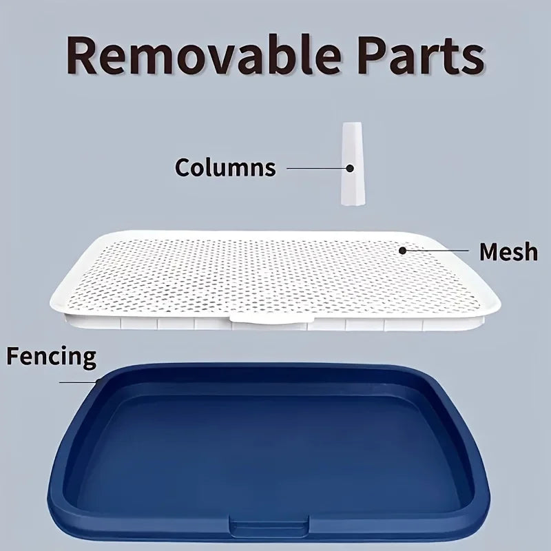 Dog Potty Training Tray Pee Pad Holder with Removable Grid Reusable Puppy Toilet for Indoor Dogs 1-3pc