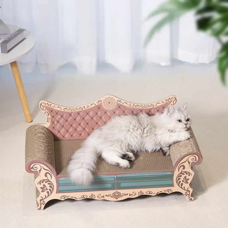 Cat scratch board, cat nest sofa, cat bed integrated, L-shaped vertical, wear-resistant, non shedding, irregular circular, large