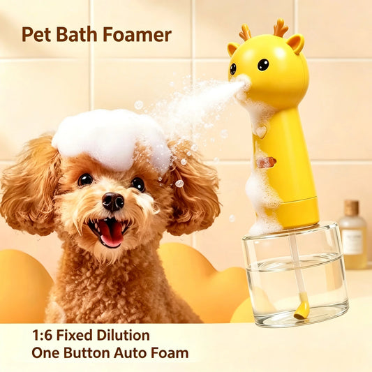 Pet Automatic Foam Dispenser 1:6 Dilution Scale Cat Dog Bath Bubble Maker One Touch Foaming Machine Pet Grooming Bath Supplies