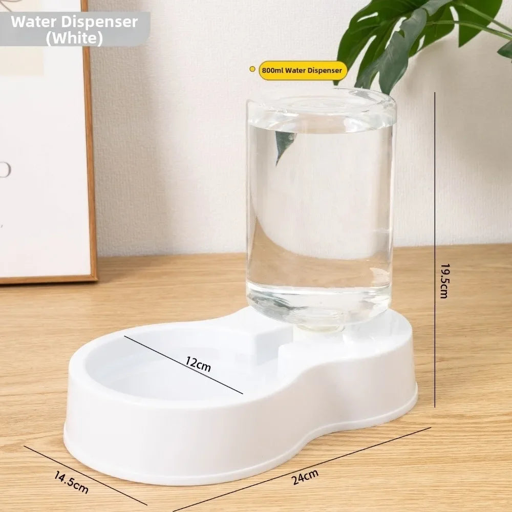 800mL Pet Automatic Feeder Large Capacity 2 Styles Cat Dog Water Dispenser Feeder Set 4 Colors Plastic Pet Integrated Food Bowl