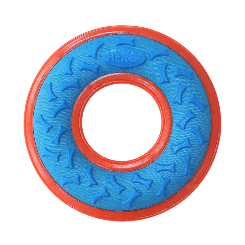 CAITEC Dog Toys Squeaky Flying Ring Durable Fit for Outdoor Throwing Suitable for Medium to Large Dogs