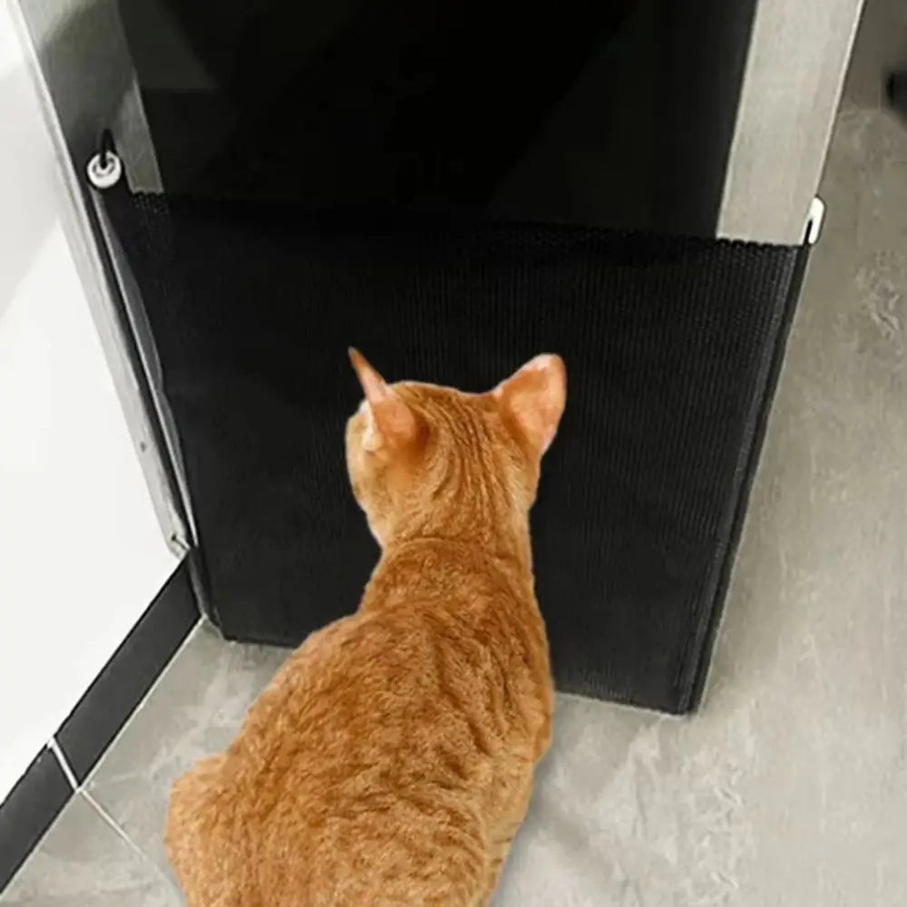 Retractable Pet Fence Barrier Folding with Universal Hooks Baby Safe Guard Door Easy Installation Pet Isolation Gate