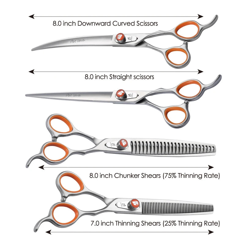 Fenice Professional 7.0/8.0 inch grooming scissors for dogs JP440C Pet Hairdressing kit set accesorios y otros