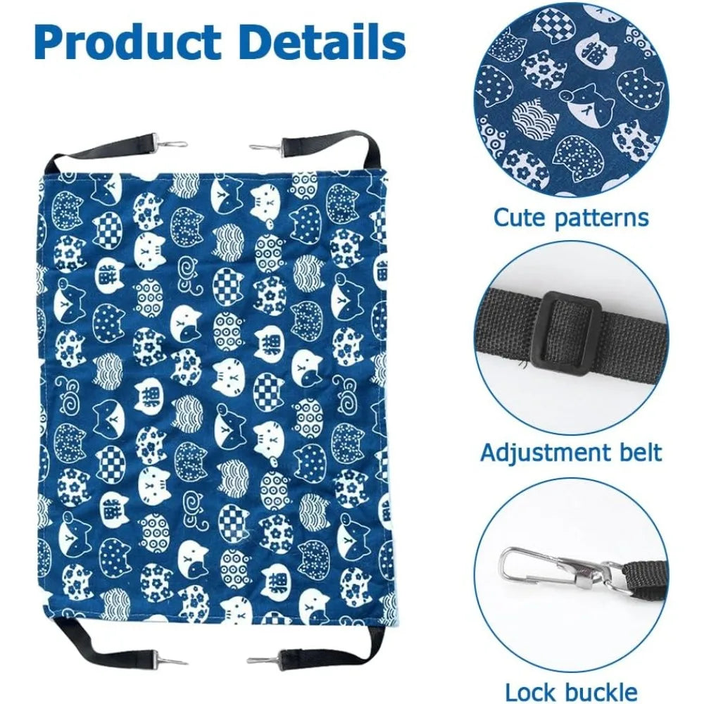Cat Hanging Hammock, Breathable Hanging Pet Bed Cat Hammock Bed with 4 Metal Hooks for Cats Rabbits Hamsters Cat Mats Supplies