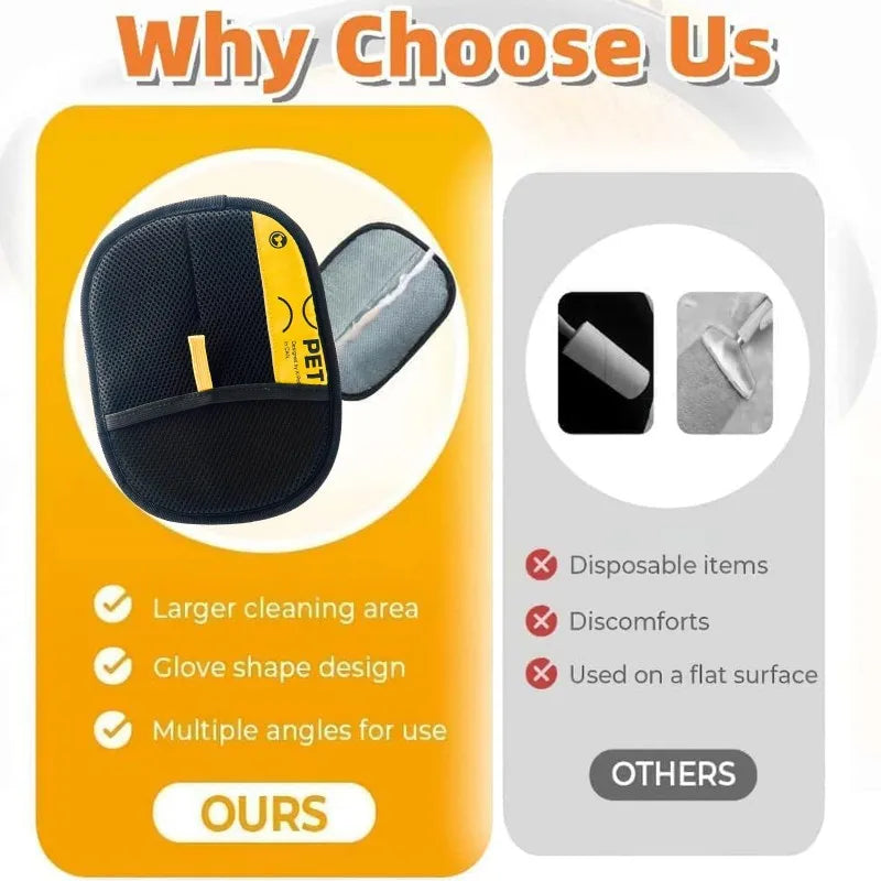 Animal Hair Glove Electrostatic Gloves Two-Way Brush Pet Hair Removal Glove for Cats Dogs Clothes Furniture Electrostatic