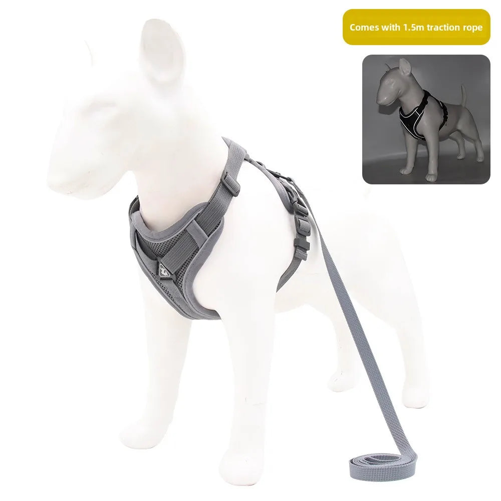 Fashion Reflective Cat Harness and Leash Sets Breathable Mesh Pet Harnesses for Small Dogs Cats Kitten Accessories Collier Chat